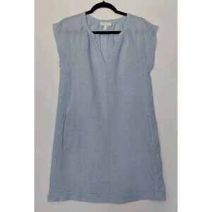 White Label The White Company Light Blue Linen Oversized Dress w/Pockets Size 4